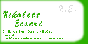 nikolett ecseri business card